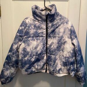 Wild Fable Tie Dye Blue Puffer Jacket
